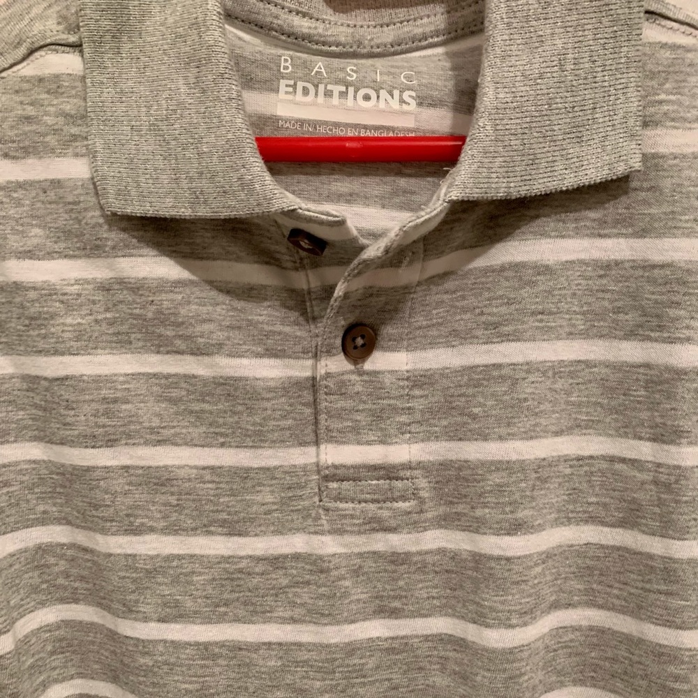 NWT Boy’s Soft Grey & White Polo Shirt XS 4/5